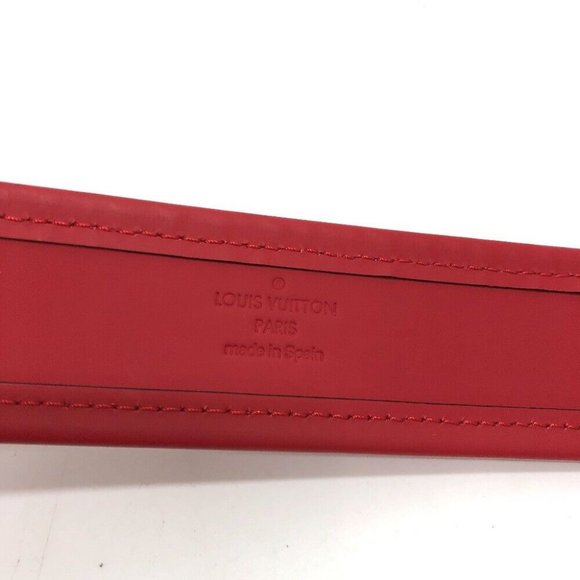 LOUIS VUITTON Damier Infini Ceinture stamp belt Leather Red/SilverHardwar main image 11